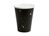 Cups - 260 ml - Black with stars - 6 pcs.