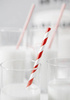 Paper Straws - White and Red - Slanted Stripes - 19.5 cm - 10 pieces