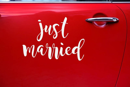 Wedding sticker for car - Just Married - 33 x 45 cm