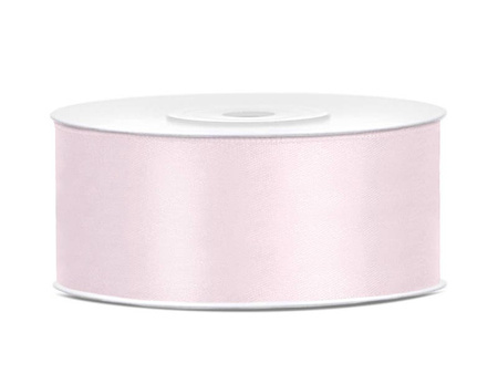 Satin ribbon - 25mm x 25m - light powder pink