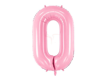 Foil balloon - Number "0" - Pink - 86cm 