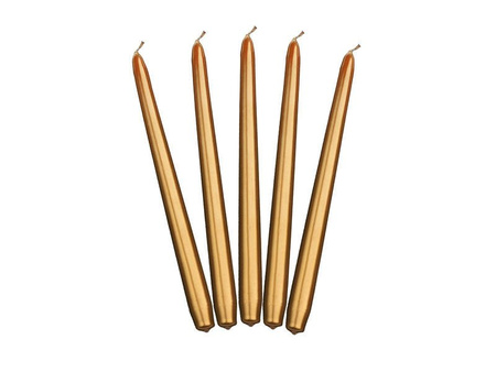 Tapered Candles - Gold - Metalized - 24cm - 10 pieces