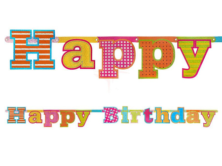 Birthday banner - Happy Birthday - 16 x 166 cm