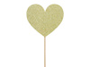 Muffin Toppers - Hearts - Gold - Glitter - 11cm - 6 pieces