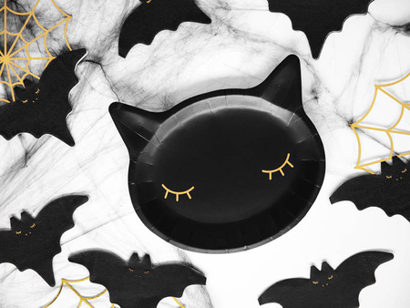 Paper plates - Cat - Black - 6 pieces