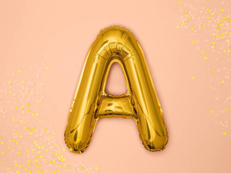 Foil balloon - Letter "A" - Gold - 35 cm