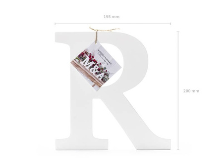 Wooden letter R - White - 19.5 x 20 cm