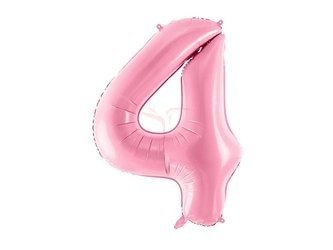 Foil balloon - Number "4" - Pink - 86cm