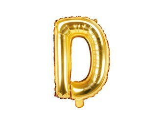 Foil balloon - Letter "D" - Gold - 35 cm