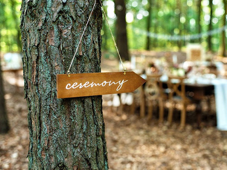 Wooden signpost - Ceremony - 36 x 7.5 cm