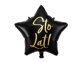 Foil Star Balloon Happy Birthday! - Black - 40cm