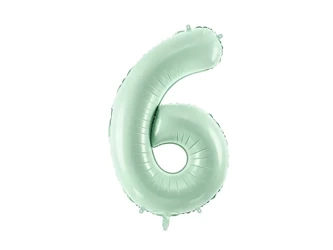 Foil balloon - Number 6 - Light green - 72cm