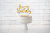 Cake topper inscription Happy Birthday - Gold - 22.5cm