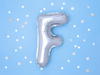 Foil balloon - Letter "F" - Silver - 35 cm