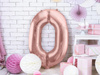 Foil balloon - Number "0" - Pink gold - 86 cm