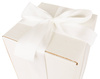 WHITE CARDBOARD BOX - with light cream ribbon - 20x20x25cm