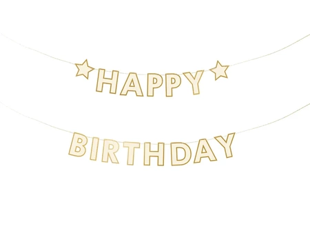 Paper banner - Happy Birthday - 220 x 14,5 cm - 1 pcs.