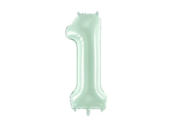 Foil balloon - Number 1 - Light green - 72cm