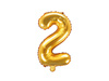 Foil balloon - Number "2" - Gold - 35 cm 