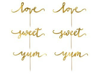 Muffin toppers - Love - Gold - 13 cm - 6 pieces