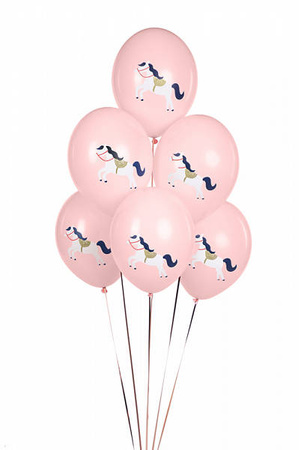  Balloons 30 cm - Horse - Pastel Pale Pink - 6 pcs