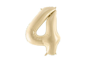 Foil balloon - Number 4 - beige - 72 cm