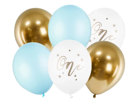 Balloons 30cm, One, Pastel Light Blue - 6 pieces