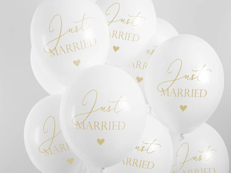 Strong 30cm balloons - Just Married ♥ - Pastel White - 50 pcs.