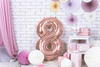 Foil balloon - Number "8" - Pink gold - 86 cm