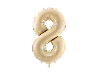 Foil balloon - Number 8 - beige - 72 cm