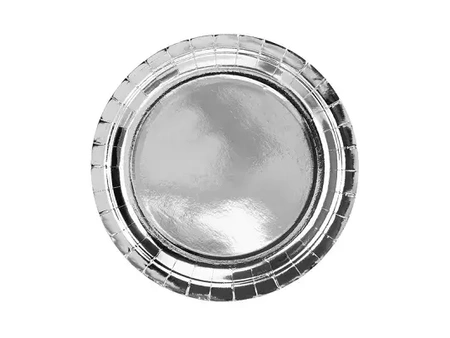 Paper plates - silver - 23 cm - 6 pcs.