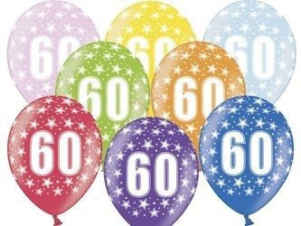 Strong 30cm Balloons - 60th Birthday - Metallic Mix - 50 pieces