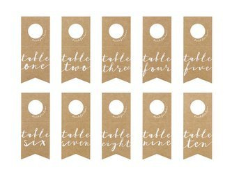 Table numbers - Bottle hangers - 8 x 18.5 cm - 10 pieces