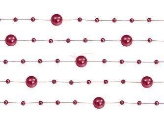 Pearl garland - Red - 1.3m - 5 pieces