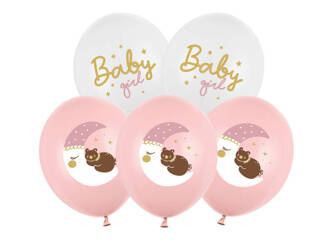 Balloons 30 cm - Baby girl - mix - 6 pcs.