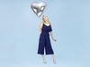 Foil balloon - Heart - Silver - 61 cm