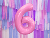 Foil balloon - Number "6" - Pink - 86cm 