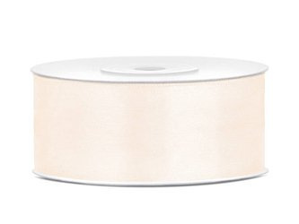 Satin ribbon - 25mm x 25m - light cream