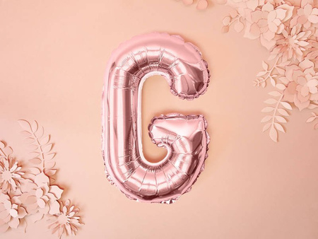 Foil balloon - Letter "G" - Pink Gold - 35 cm