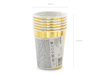 Paper cups - 60th Birthday! - Gold - 220ml - 6 pieces