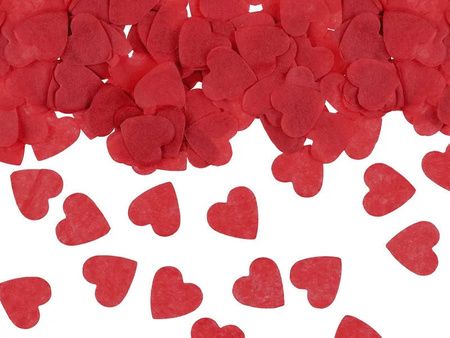 Tissue Paper Confetti - Hearts - 1.6 x 1.6 cm - Red