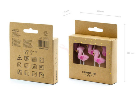 Birthday candles - Flamingos - 3 cm - 5 pieces