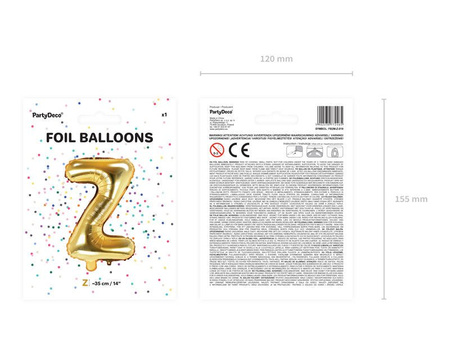 Foil balloon - Letter "Z" - Gold - 35 cm