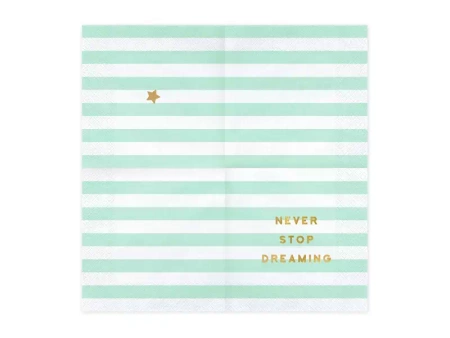 Yummy napkins - Never stop dreaming - Mint - 33x33 cm