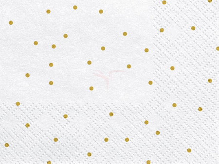 Paper napkins - White - Gold Dots - 33 x 33cm - 20 pcs