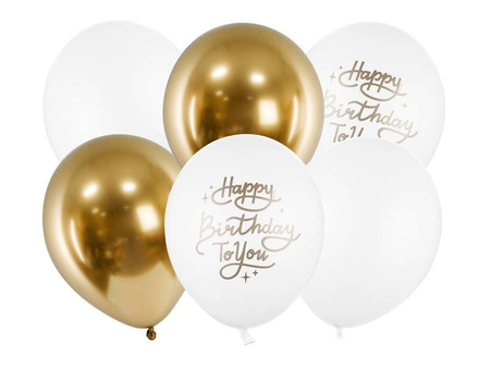 Strong 30cm balloons - Happy Birthday - 6 pieces