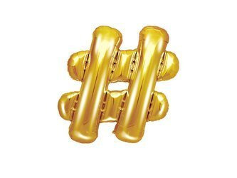 Foil balloon - Sign "#" - Gold - 35 cm