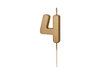 Birthday candle - Number 4 - Gold - 4.5 cm