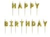 Birthday Candles - Happy Birthday - Gold - 2.5cm