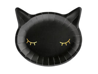 Paper plates - Cat - Black - 6 pieces